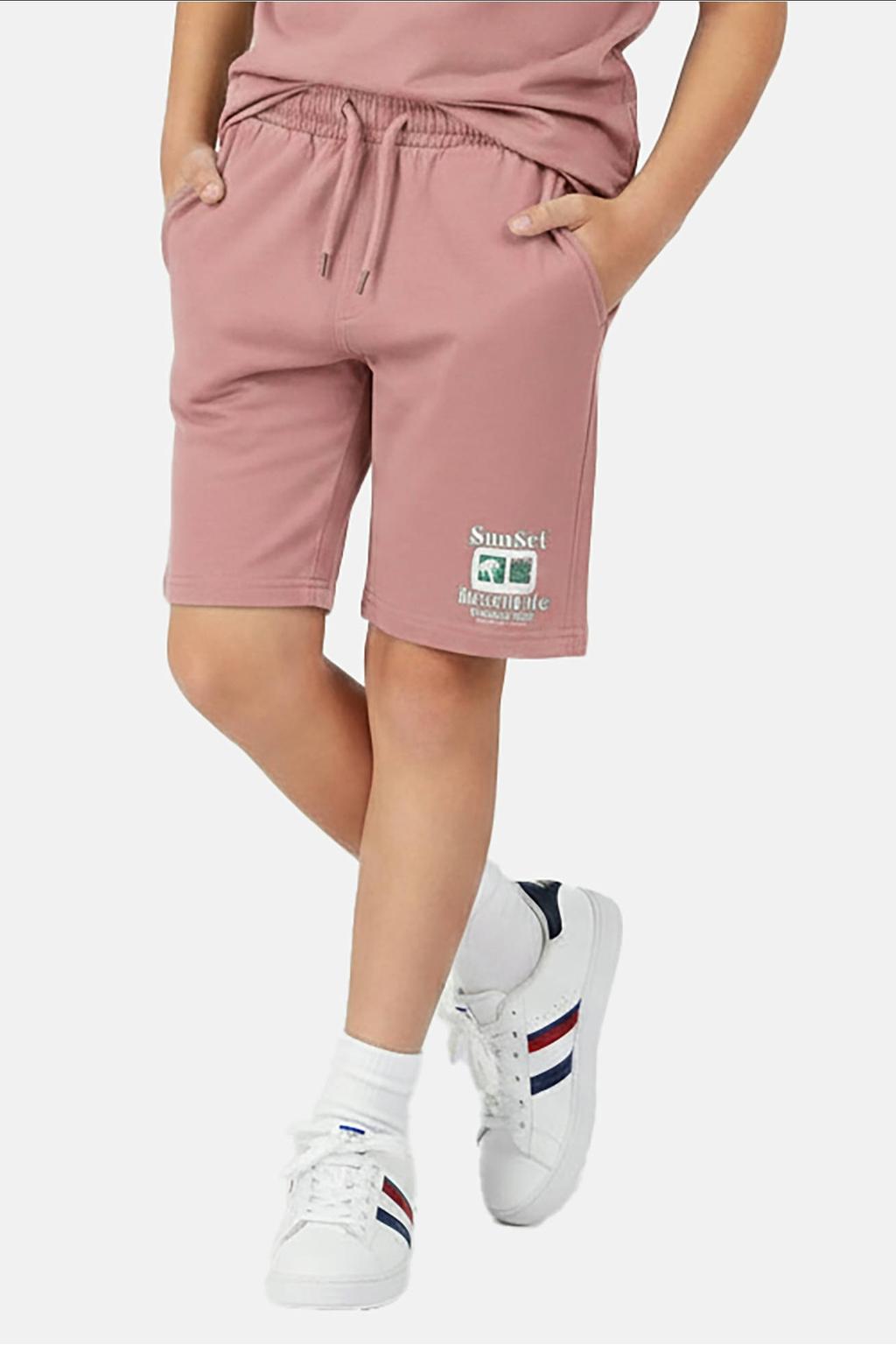 Oudroze jongens Cars regular waist sweatshort met elastische tailleband met koord en printopdruk