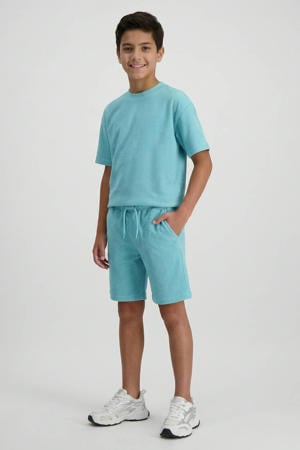 regular waist sweatshort mintgroen met textuur