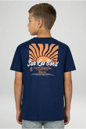 T-shirt met backprint donkerblauw