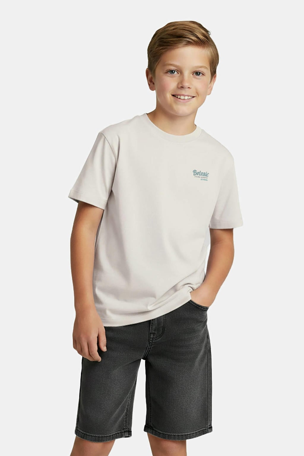 Grijze jongens Cars T-shirt van katoen met backprint, korte mouwen en ronde hals