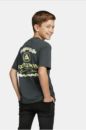 T-shirt met backprint antraciet