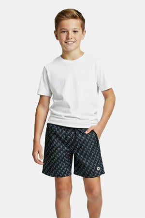 zwemshort met all over print zwart