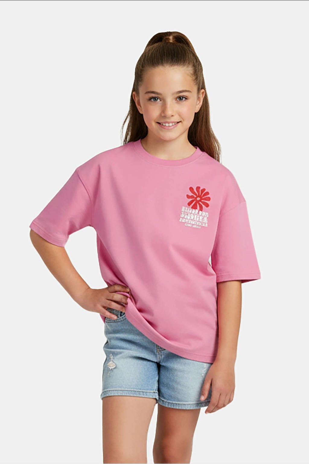 Cars T-shirt met backprint roze