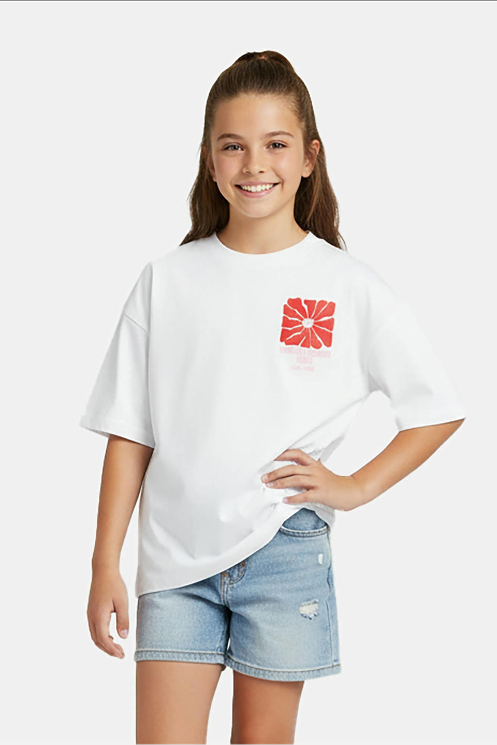 Witte meisjes Cars T-shirt van katoen met backprint, korte mouwen en ronde hals