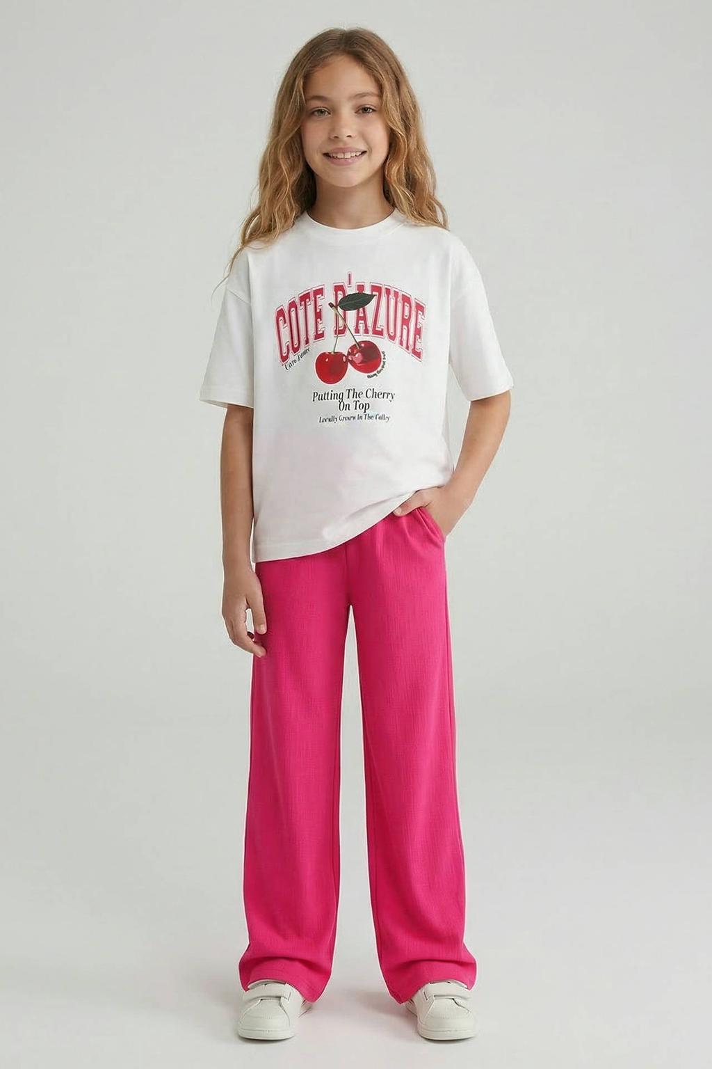 Roze meisjes Cars regular casual broek van polyester met elastische tailleband en effen