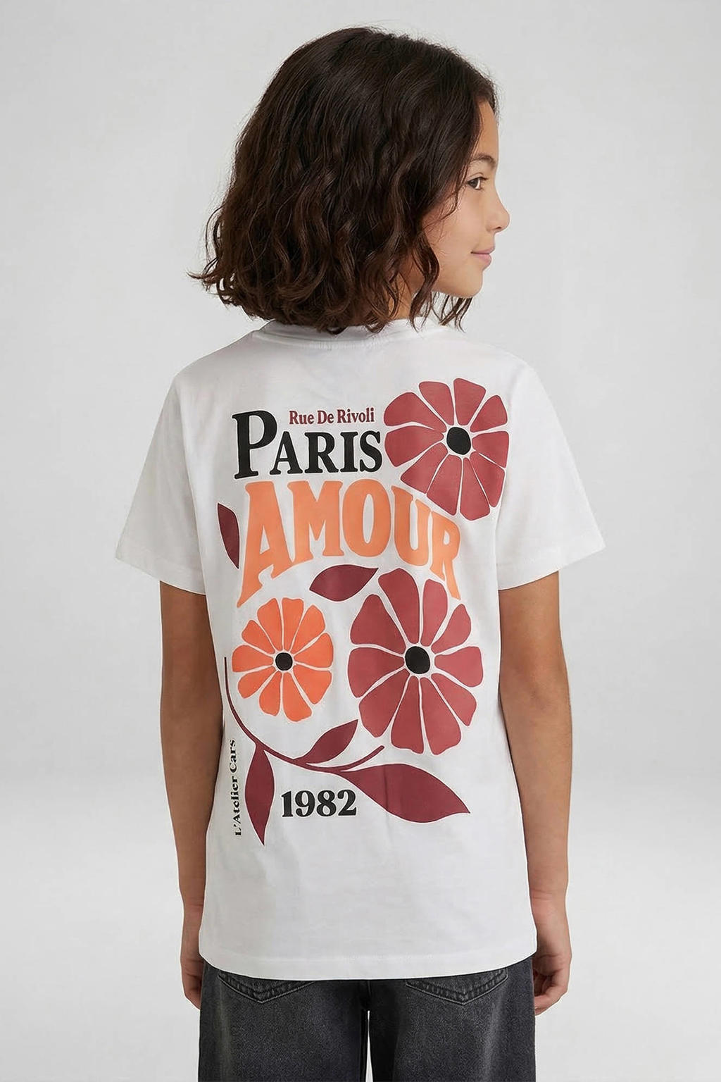 Witte meisjes Cars T-shirt van katoen met backprint, korte mouwen en ronde hals