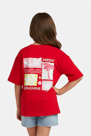 T-shirt met backprint rood