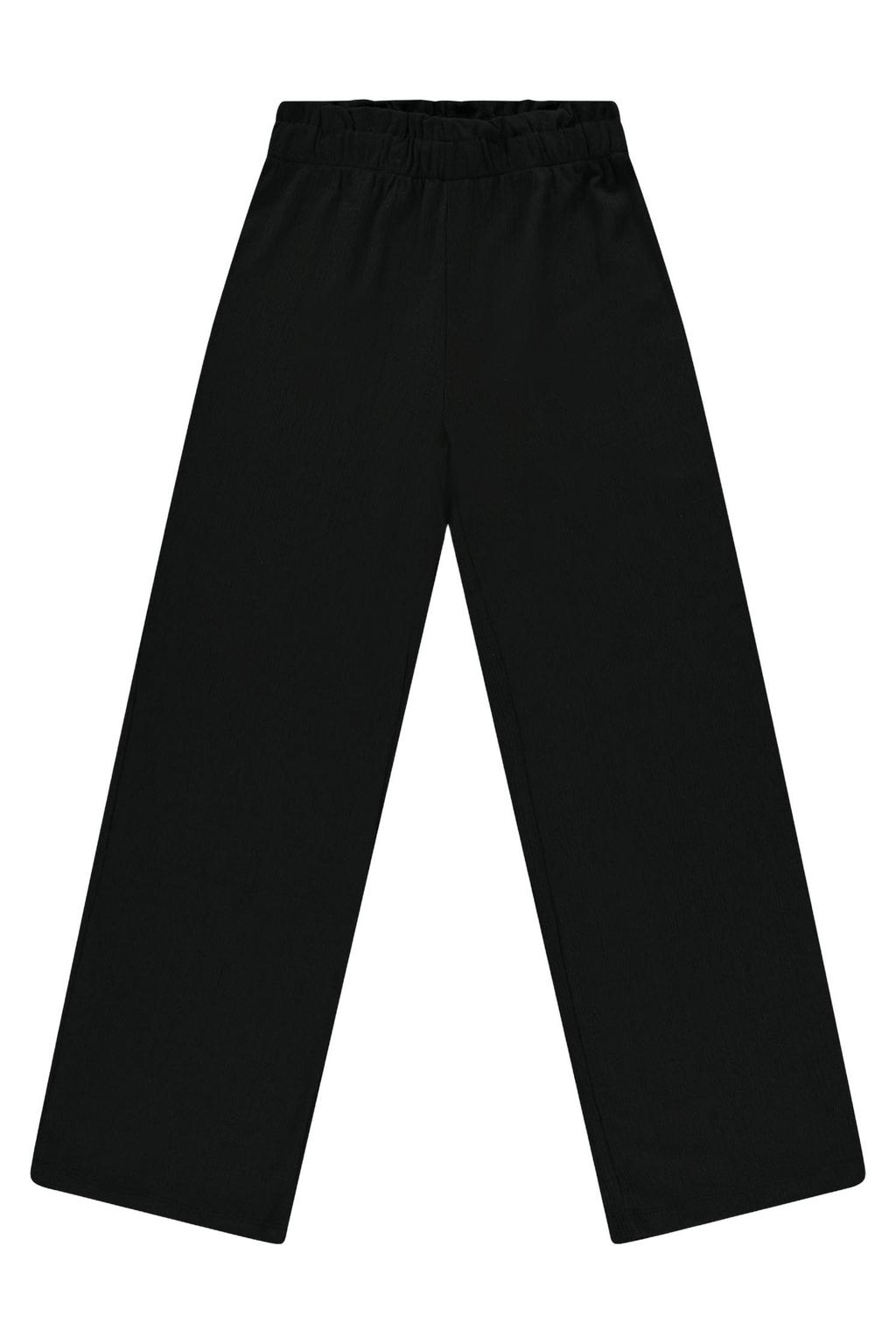 Zwarte meisjes Cars regular casual broek van polyester met elastische tailleband en effen