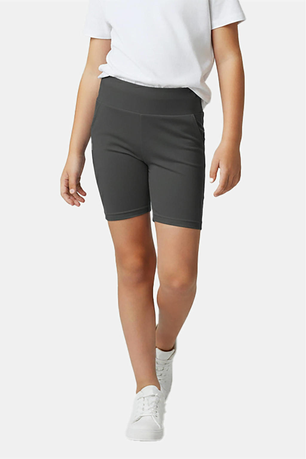 Zwarte meisjes Cars skinny biker short van nylon met elastische tailleband en effen