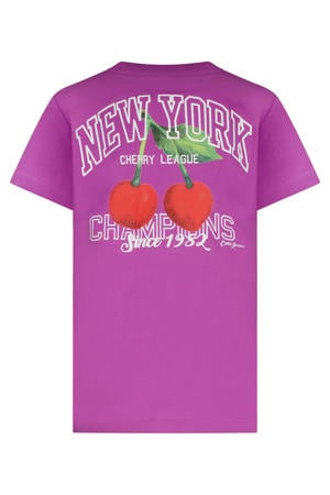 T-shirt met backprint paars