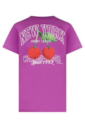 T-shirt met backprint paars