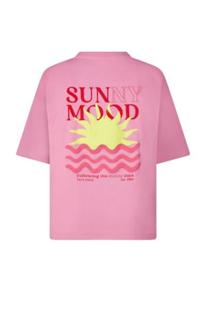 T-shirt met backprint roze