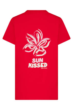T-shirt met backprint rood
