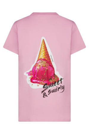 T-shirt met backprint roze