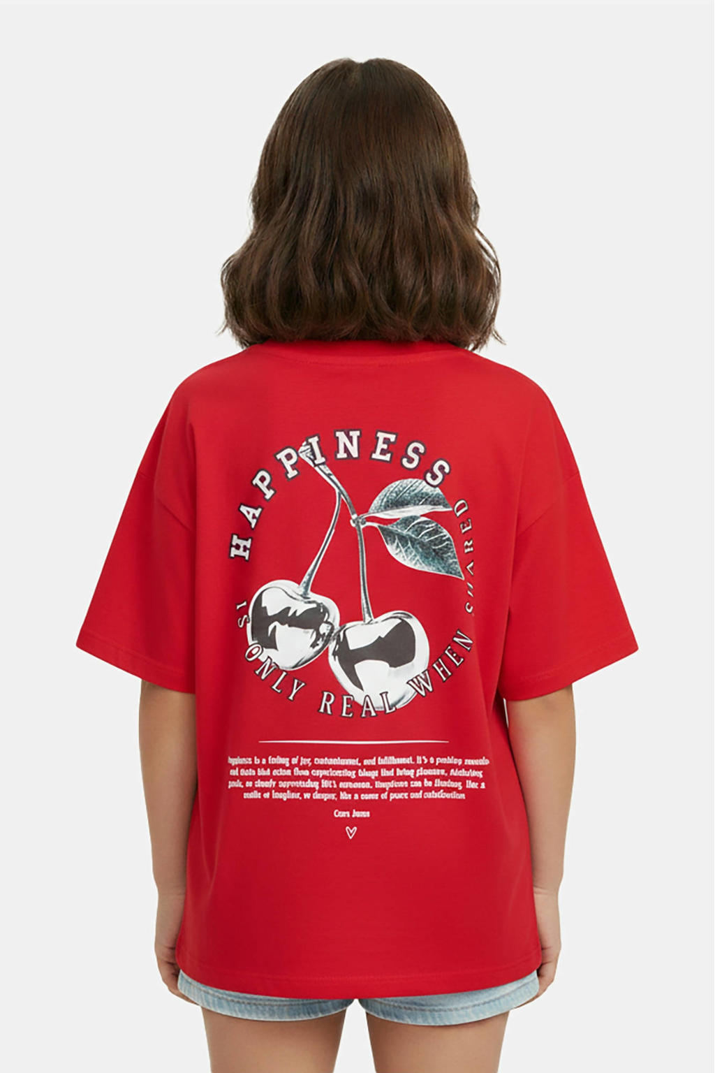 Rode meisjes Cars T-shirt van katoen met backprint, korte mouwen en ronde hals