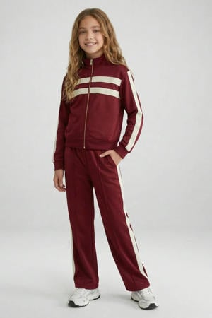 regular waist casual broek donkerrood