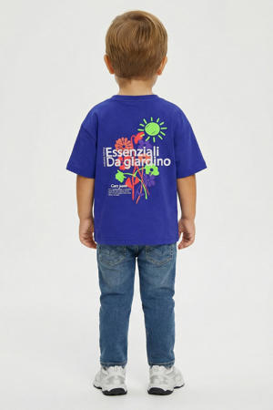 T-shirt met backprint blauw