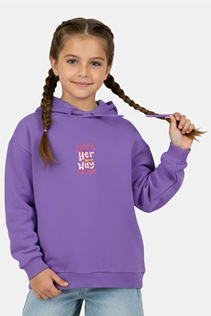 hoodie met backprint paars
