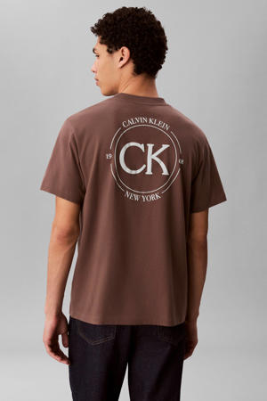 relaxed T-shirt met backprint bruin