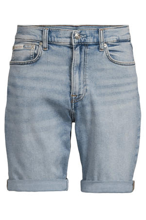 denim slim short lichtblauw