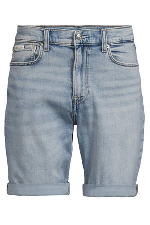 denim slim short lichtblauw