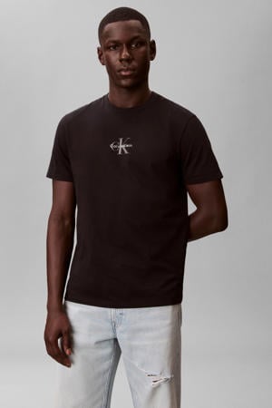 regular T-shirt zwart