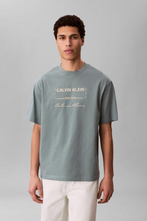 relaxed T-shirt grijsgroen