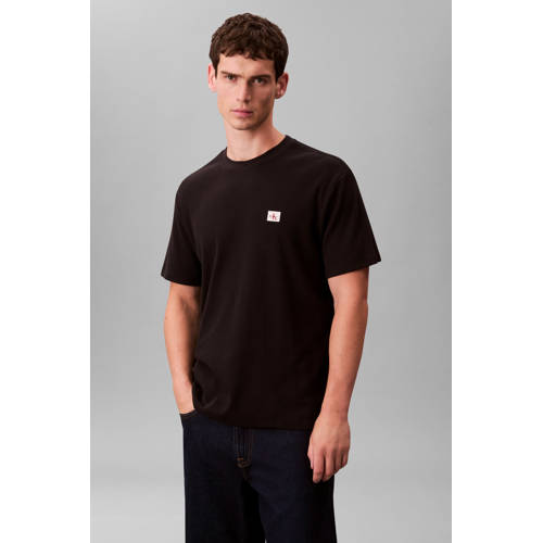 CALVIN KLEIN JEANS regular T-shirt met textuur zwart afbeelding