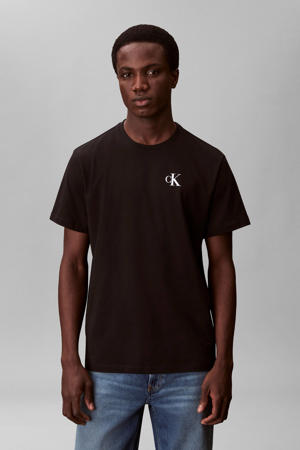 regular T-shirt zwart