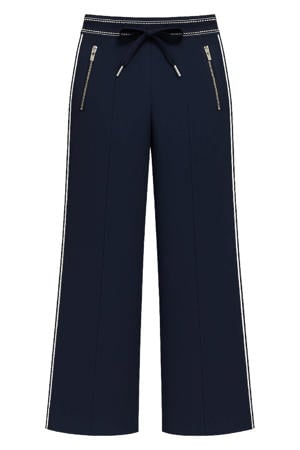 wide leg regular waist casual broek donkerblauw