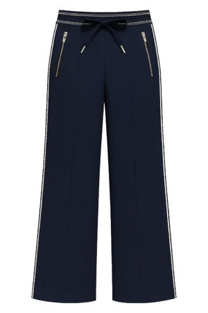 wide leg regular waist casual broek donkerblauw