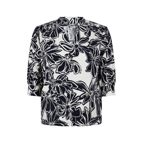 Zoso gebloemde blousetop donkerblauw afbeelding