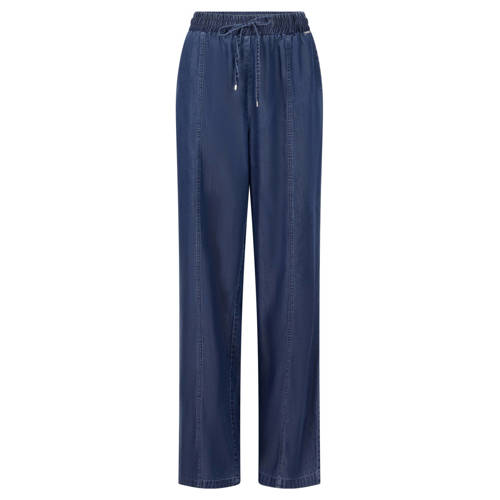 Zoso wide leg high waist casual broek dark blue denim afbeelding