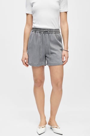 denim straight regular waist short grey denim