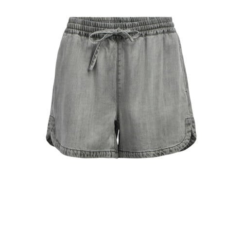 OBJECT denim straight regular waist short grey denim afbeelding