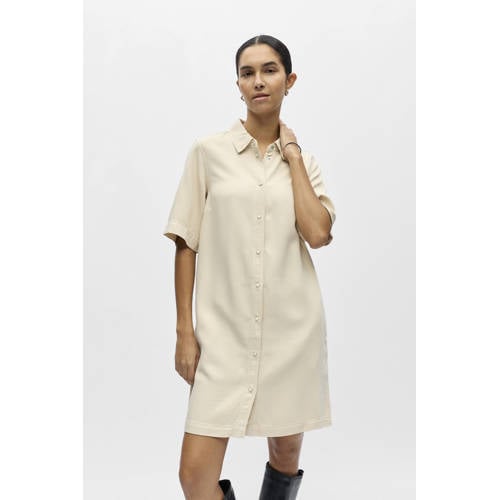 OBJECT denim blousejurk ecru afbeelding