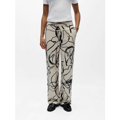 OBJECT straight regular waist gestreepte casual broek afbeelding