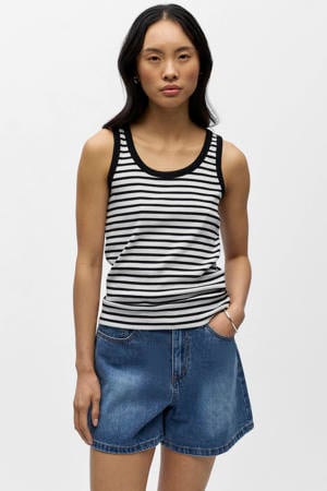 gestreepte singlet zwart