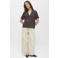 OBJECT blouse met linnen donkerbruin