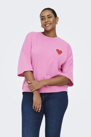 sweater met backprint roze