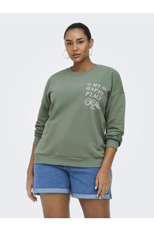 sweater met backprint groen