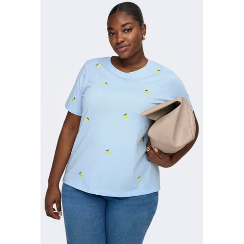 ONLY CARMAKOMA T-shirt lichtblauw afbeelding