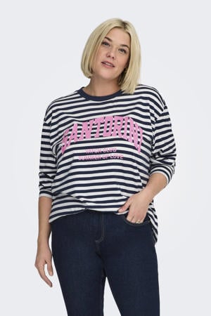 gestreepte tanktop donkerblauw