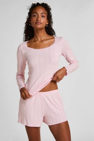 pyjamashort Pointelle roze