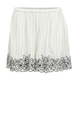 regular waist gestreepte casual short ecru