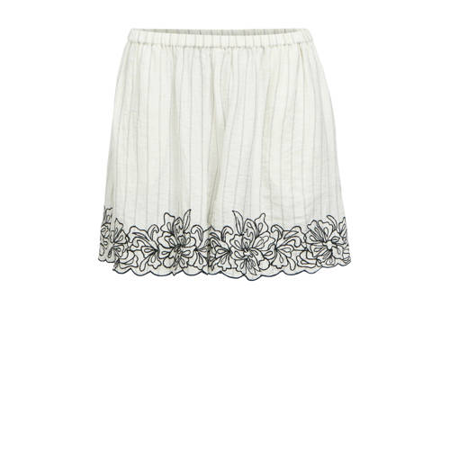 OBJECT regular waist gestreepte casual short ecru afbeelding