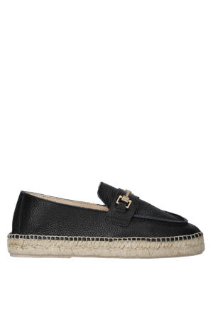 leren espadrilles zwart