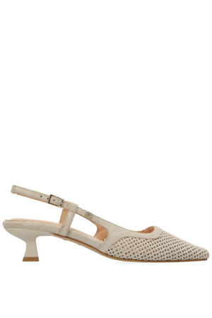 Carly Sling suède leren slingback pumps beige