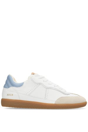 leren sneakers wit/blauw