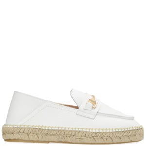 Eazia Giorgi leren espadrilles met siergesp wit